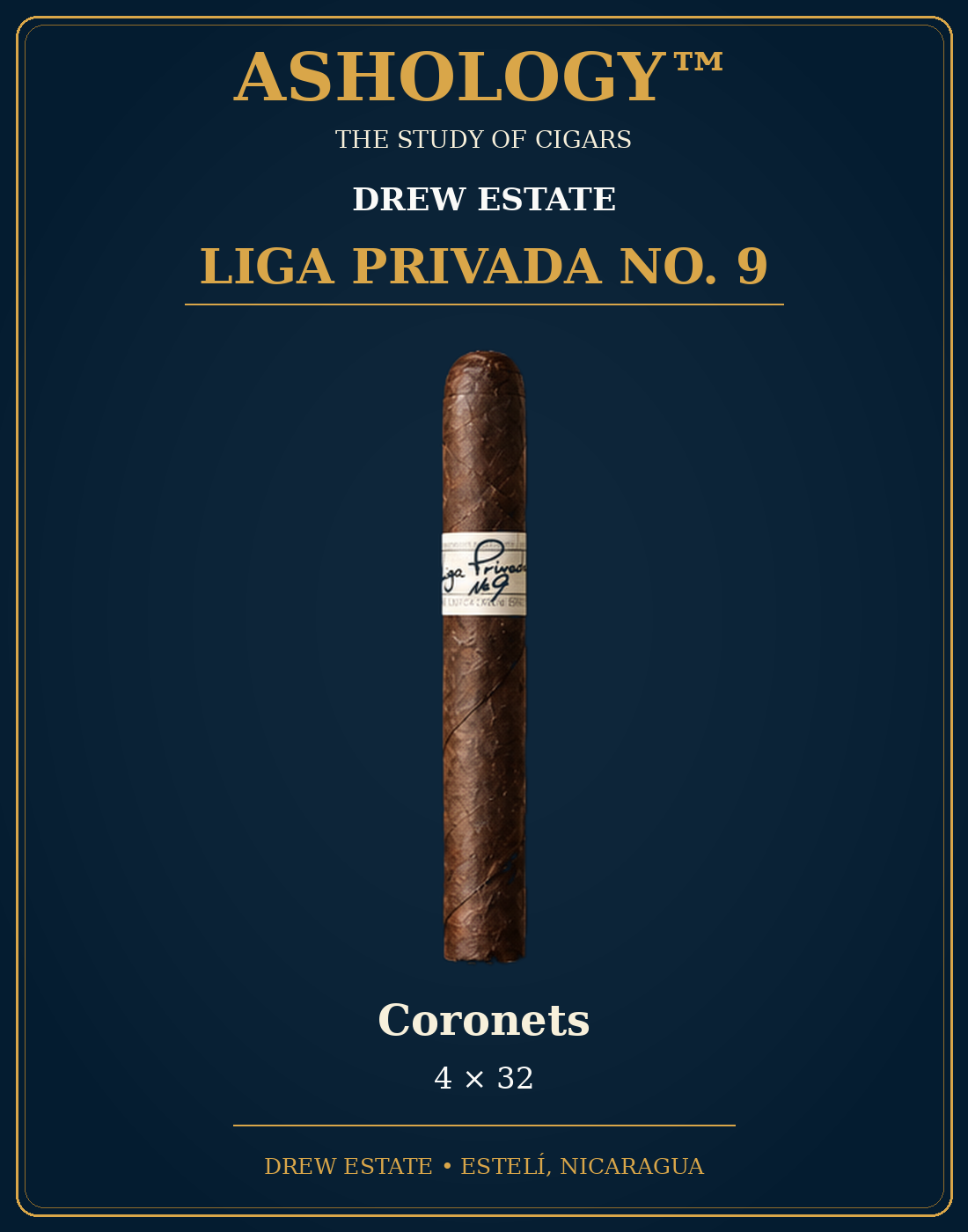 Liga Privada No. 9 Coronets cigar by Drew Estate