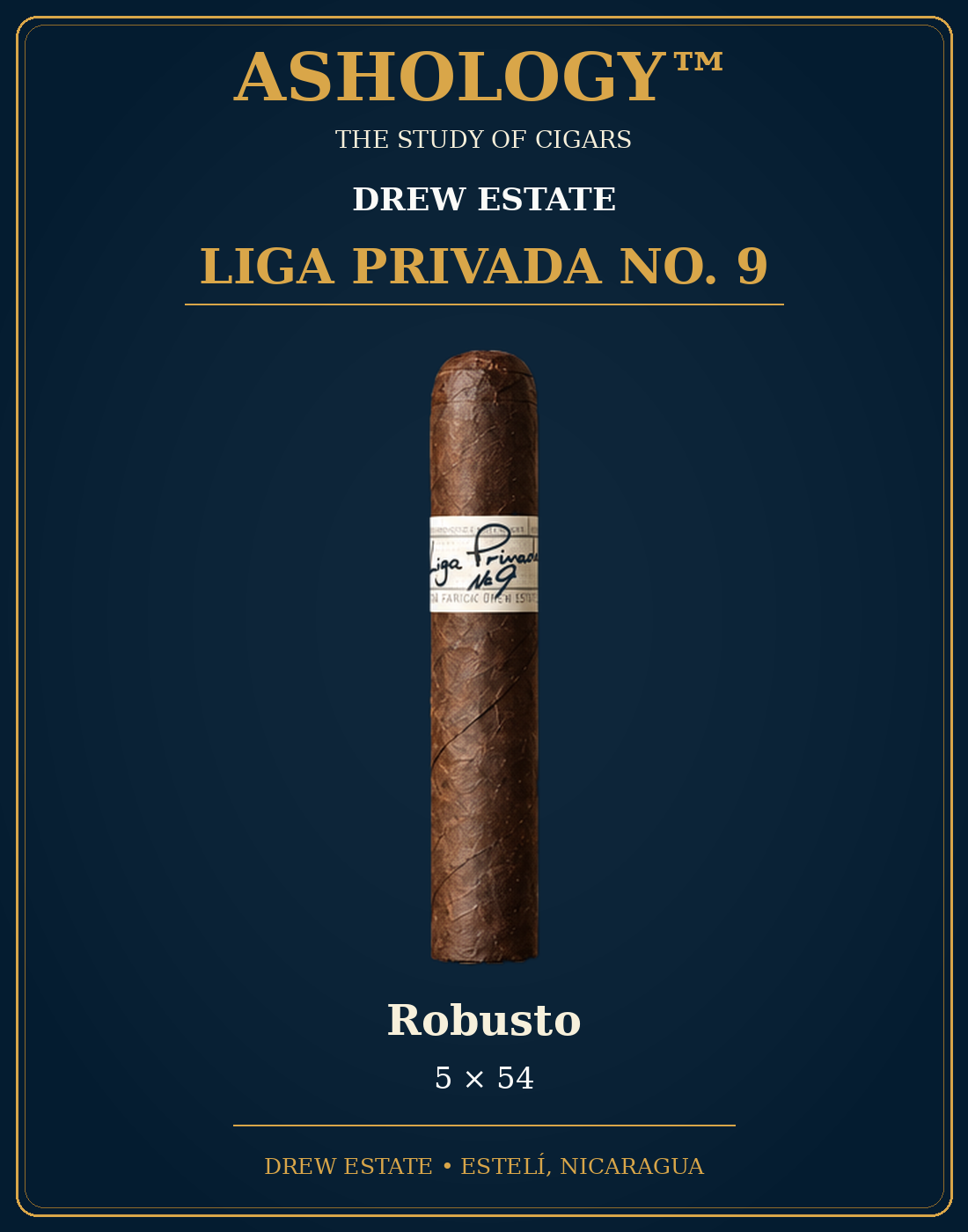 Liga Privada No. 9 Robusto cigar by Drew Estate