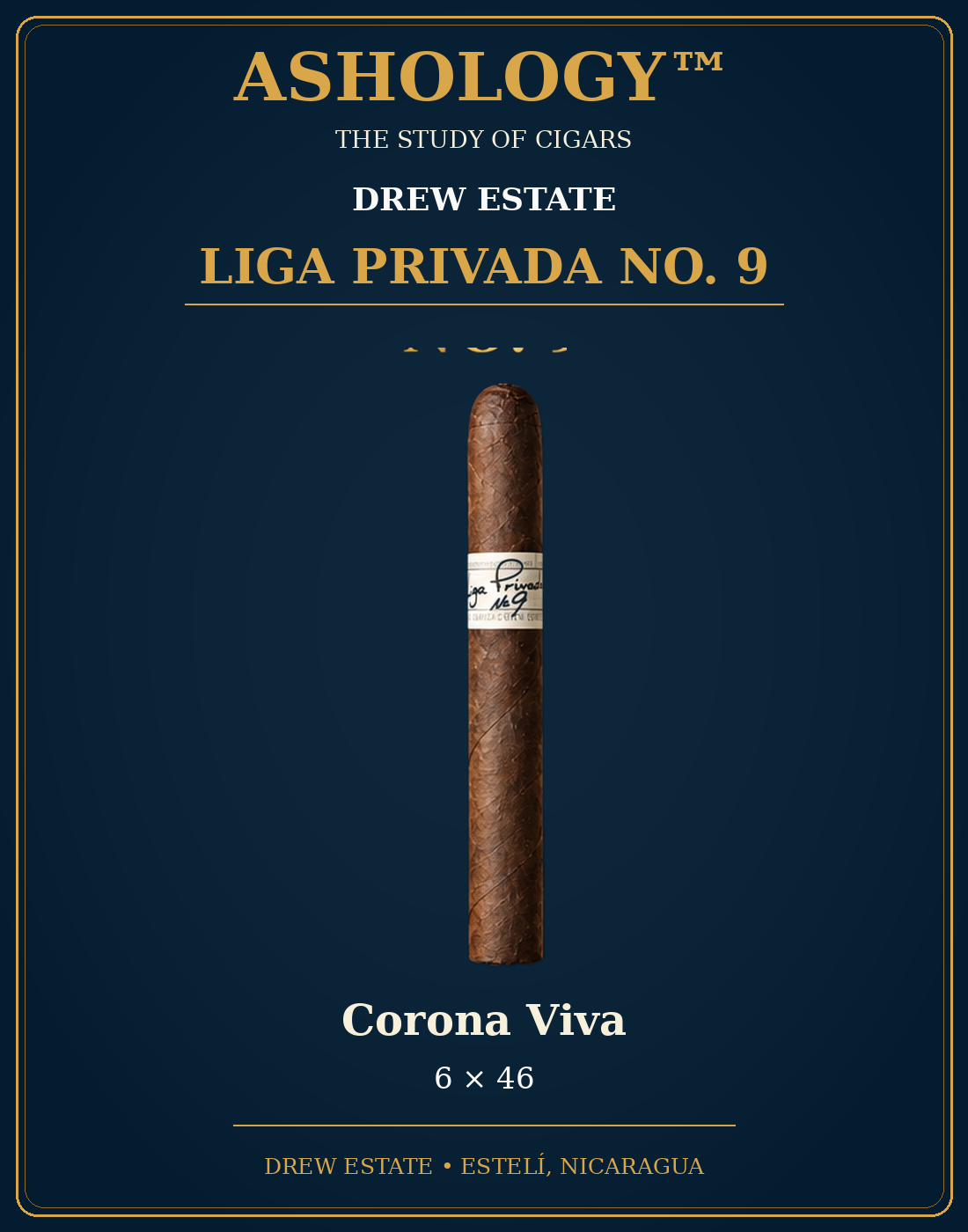 Liga Privada No. 9 Corona Viva cigar by Drew Estate