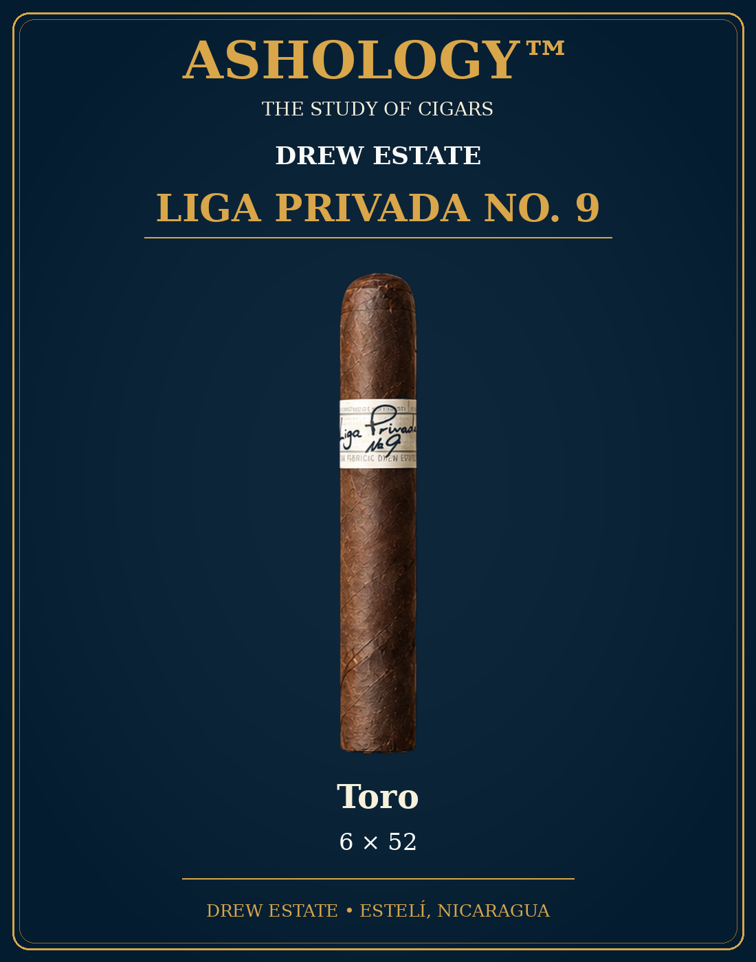 Liga Privada No. 9 Toro cigar by Drew Estate