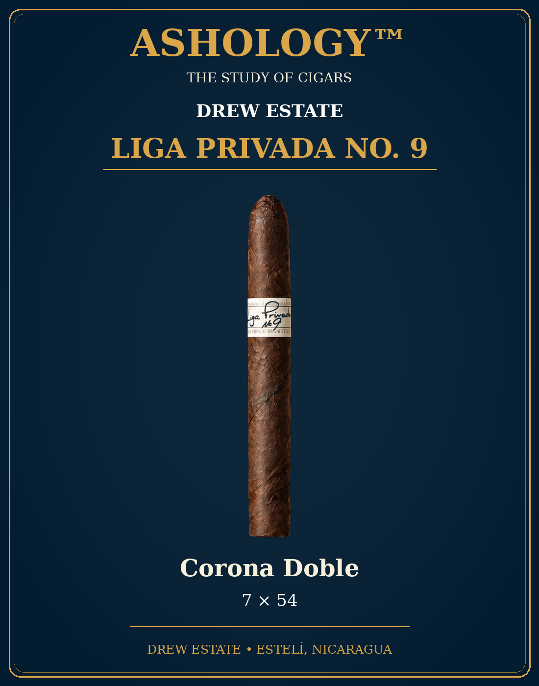 Liga Privada No. 9 Corona Doble cigar by Drew Estate
