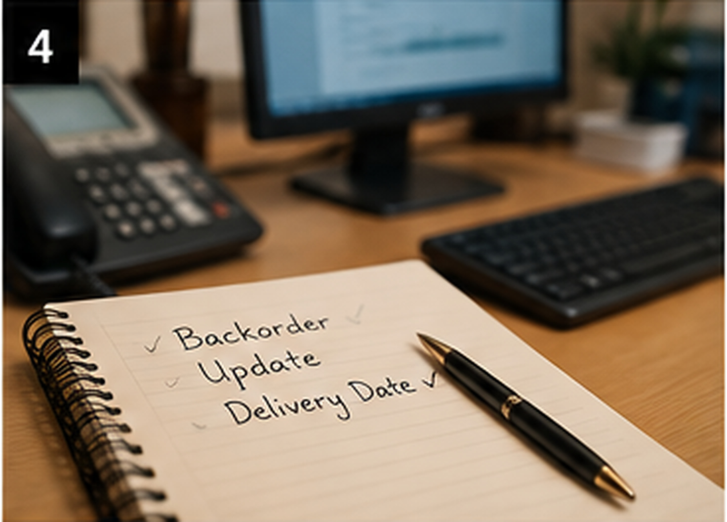 Retail order notes representing backorders, updates, delivery dates and communication.