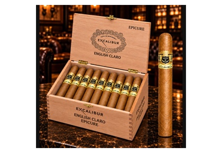 Excalibur Epicure English Claro cigar and packaging