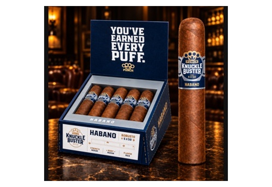 Punch Knuckle Buster Habano Robusto cigar and packaging